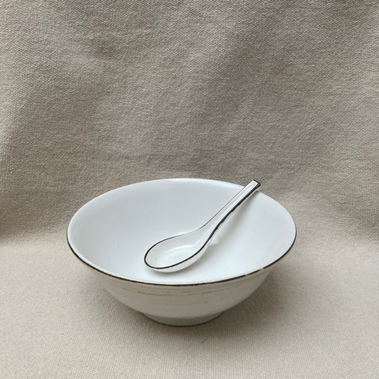 Ramenskål med sked - Vit - "SABIKOBIKI"